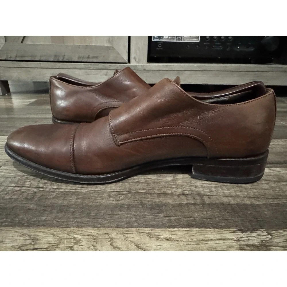 To Boot New York Brown Leather Double Monk Strap Shoes Mens Size 10.5 Made Italy